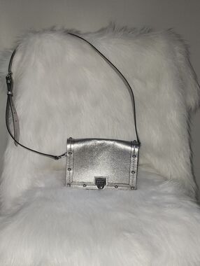 Rebecca Minkoff Metallic Silver Studded Mini Crossbody